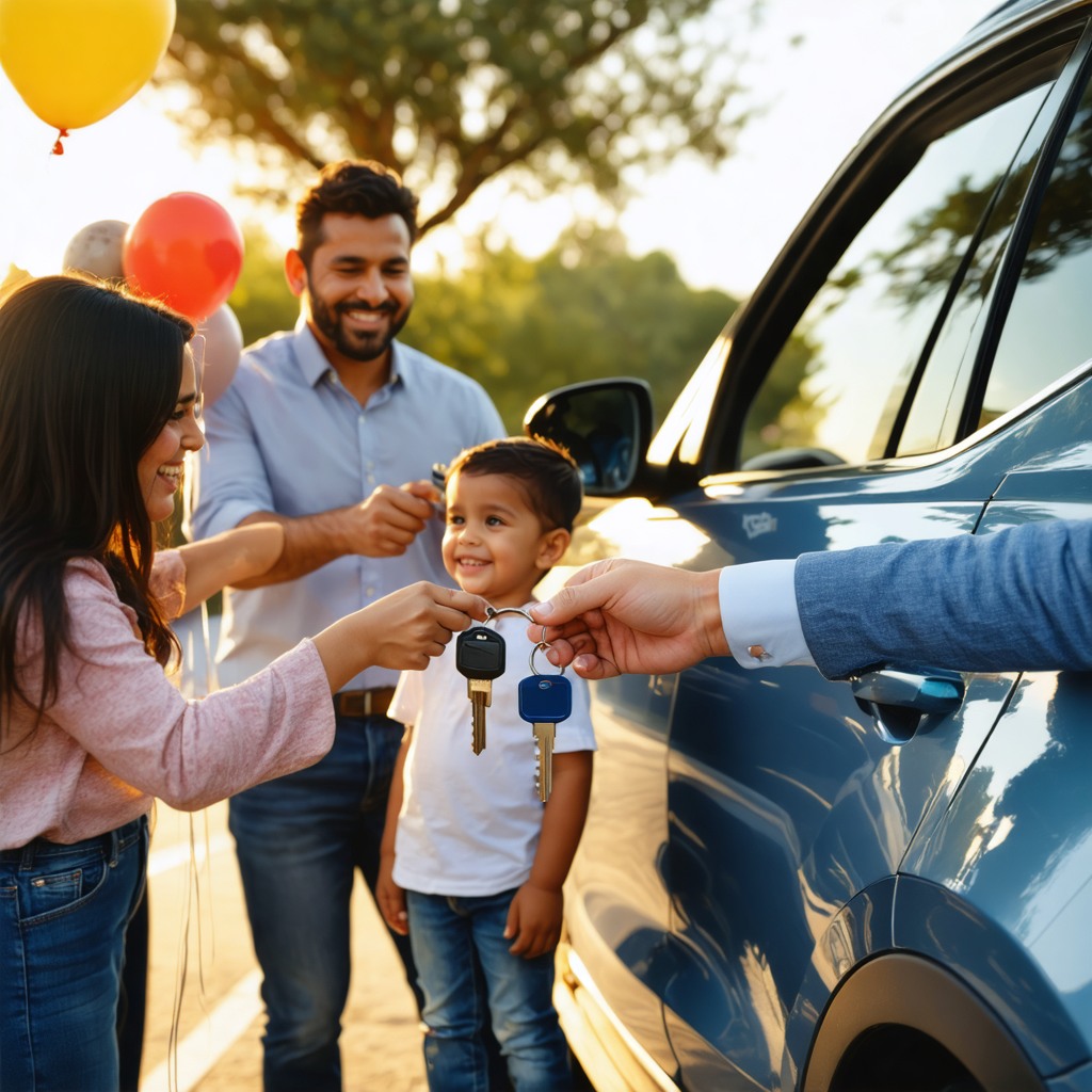 Family getting financing at Rudy's Auto Sales